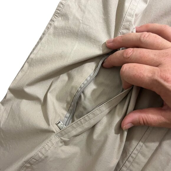 30% off! K way jacket women's S tan cream beige long hooded zip front lightweigh - Picture 7 of 11